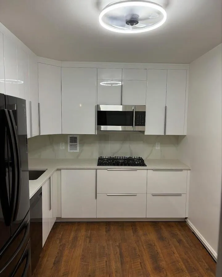 Renovated kitchen with quartz countertops in Ridgefield Park village